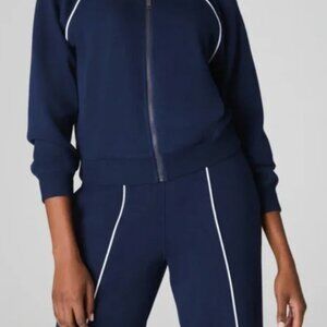 SPANX Air Essentials Navy Pique Tracksuit Set sz M